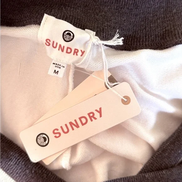 ANTHROPOLOGIE Sundry Cali Shorts White Gray NEW - Picture 6 of 9